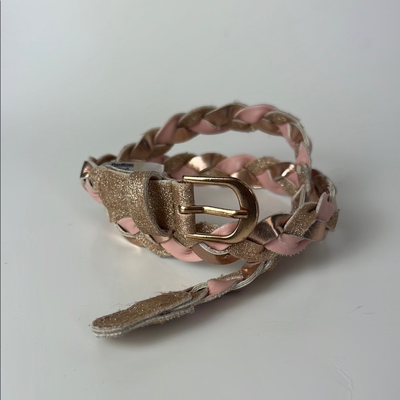 OSHKOSH Kids Braided Pink and Gold Belt - Picture 2 of 3